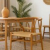 silla de madera de olmo con mimbre