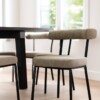 silla tapizada gris